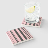 Verschiedene Streifen/rosa und schwarz Steinuntersetzer (Seitenansicht)