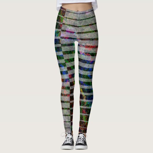 Verschiedene Streifen und farbenfrohe Kratzer und  Leggings (Vorderseite)