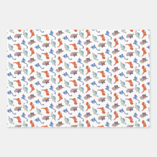 Verschiedene Süße Kinder Dino - Weltraum - Cupcake Geschenkpapier Set