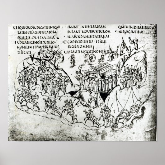 Verschiedene Szenen illustrieren einen Psalm 2 Poster (Vorne)