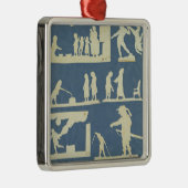 Verschiedene Szenen Silbernes Ornament (Rechts)