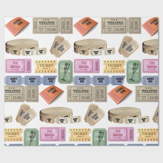 Verschiedene Tickets Geschenkpapier (Flach)