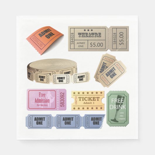 Verschiedene Tickets Serviette (Vorderseite)