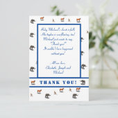 Verschiedene Tiere als Aufforderung Dankeskarte (Stehend Vorderseite)