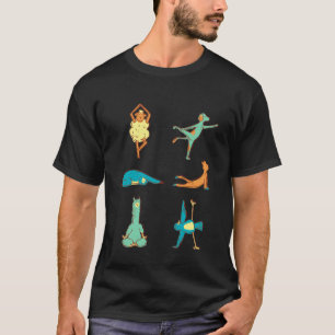 Verschiedene Tiere beim Yoga. T-Shirt