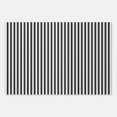 Verschiedene vertikale Streifen in Schwarz und Wei Geschenkpapier Set (Vorderseite 3)