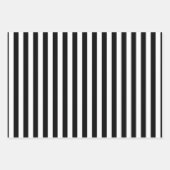 Verschiedene vertikale Streifen in Schwarz und Wei Geschenkpapier Set (Vorderseite 2)