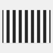 Verschiedene vertikale Streifen in Schwarz und Wei Geschenkpapier Set (Vorderseite)