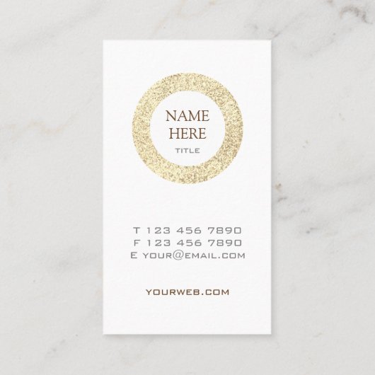 Verschiedene vertikale Visitenkarte aus Gold-Seque (Rückseite)