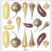 Verschiedene Vintage Gemüsearten Speisen Aufkleber (Blatt)