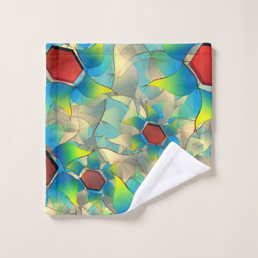 Verschiedene virtuelle Blume, bläuliche Blätter au Badhandtuch Set (Waschlappen)