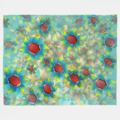 Verschiedene virtuelle Blume, bläuliche Blätter au Fleecedecke (Vorderseite (Horizontal))