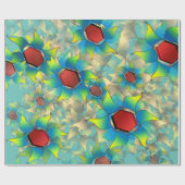 Verschiedene virtuelle Blume, bläuliche Blätter au Geschenkpapier (Flach)