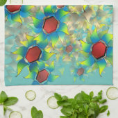 Verschiedene virtuelle Blume, bläuliche Blätter au Geschirrtuch (Gefaltet)