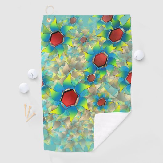 Verschiedene virtuelle Blume, bläuliche Blätter au Golfhandtuch (Insitu)