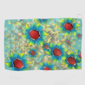 Verschiedene virtuelle Blume, bläuliche Blätter au Golfhandtuch (Horizontal)