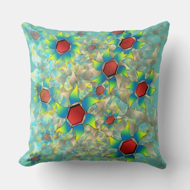 Verschiedene virtuelle Blume, bläuliche Blätter au Kissen (Vorderseite)