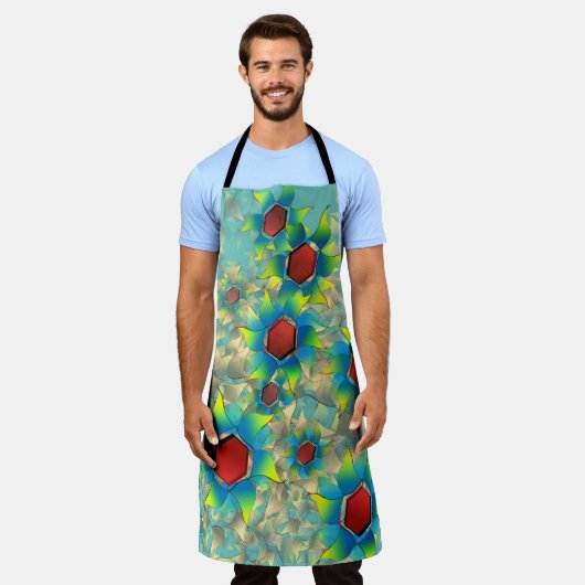 Verschiedene virtuelle Blume, bläuliche Blätter au Schürze (Getragen)