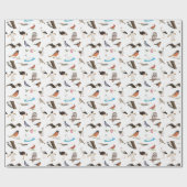 Verschiedene Vögel Geschenkpapier (Flach)