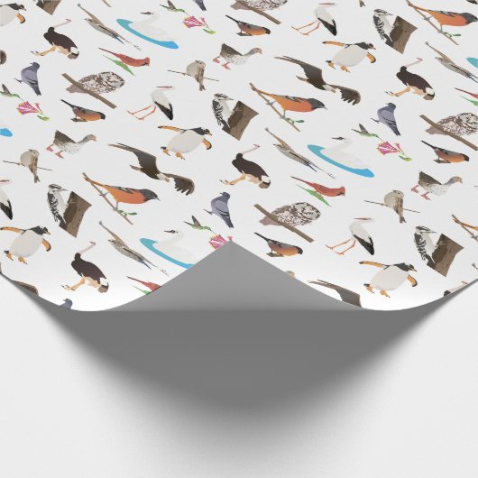 Verschiedene Vögel Geschenkpapier (Ecke)