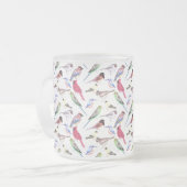 Verschiedene Vögel in Aquarell - niedliche Heimvög Mattglastasse (Vorderseite Links)