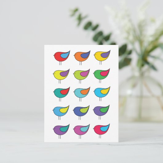 Verschiedene Vögel Postkarte (Stehend Vorderseite)