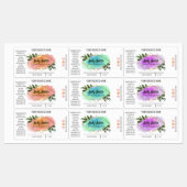 Verschiedene Watercolor Body Butter Labels Etiketten (Blatt)
