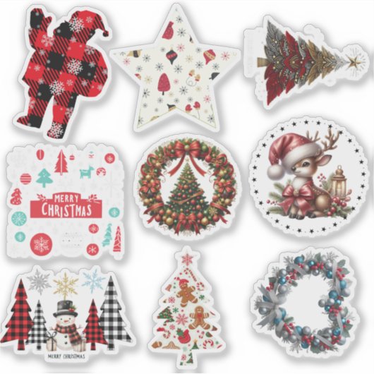 Verschiedene Weihnachtsgeschenk-Aufkleber Aufkleber (Vorderseite)