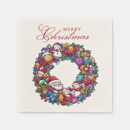 Verschiedene Weihnachtsmotive Frohe Weihnachten Serviette (Vorderseite)