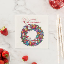 Verschiedene Weihnachtsmotive Frohe Weihnachten Serviette