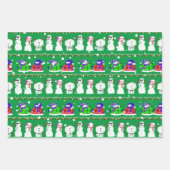 Verschiedene Weihnachtsschneemännchen-Papierblätte Geschenkpapier Set (Vorderseite 3)