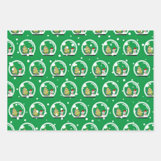 Verschiedene Weihnachtsschneemännchen-Papierblätte Geschenkpapier Set (Vorderseite 2)