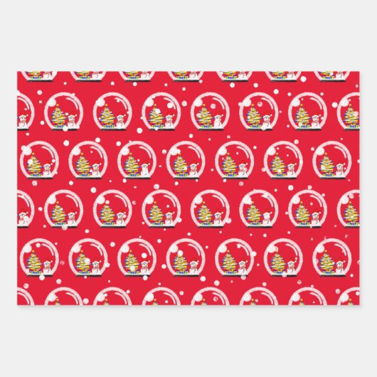 Verschiedene Weihnachtsschneemänner Geschenkpapier Set (Vorderseite 2)