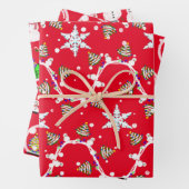 Verschiedene Weihnachtsschneemänner Geschenkpapier Set (Beispiel)