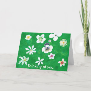 Verschiedene weiße Blume Denken Sie an Ihre Karten