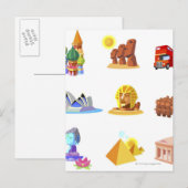 Verschiedene Weltdenkmäler Postkarte (Vorne/Hinten)