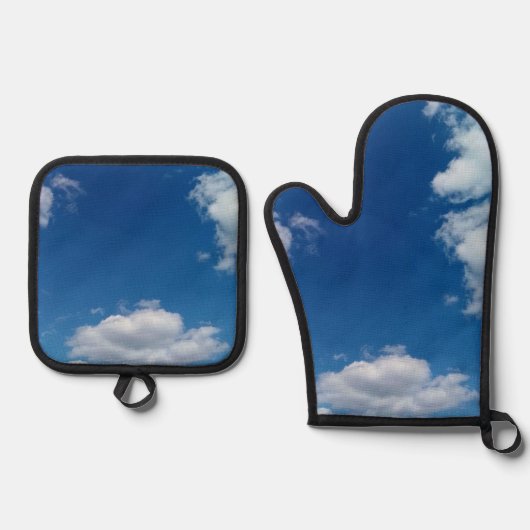 Verschiedene Wolken Ofenhandschuh & Topflappen-Set (Vorderseite)