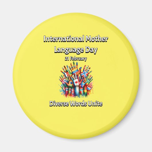 Verschiedene Worte vereinen sich. Muttersprachlich Magnet (Vorne)