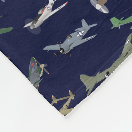 Verschiedene WW2-Flugzeuge Fleecedecke (Ecke)
