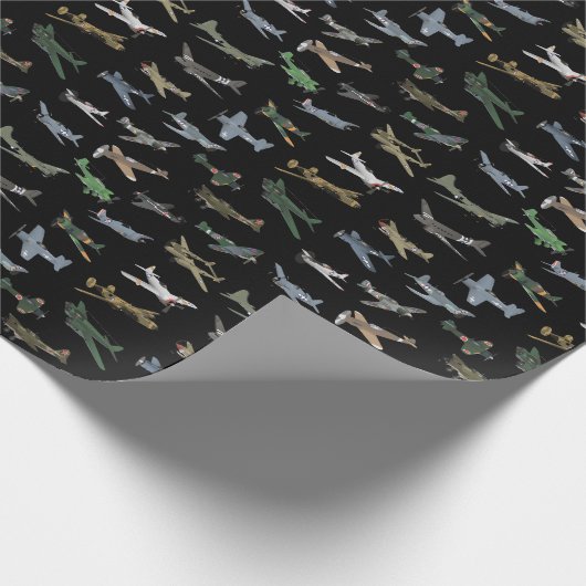 Verschiedene WW2-Flugzeuge Geschenkpapier (Ecke)