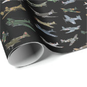 Verschiedene WW2-Flugzeuge Geschenkpapier (Rolleneckpunkt)