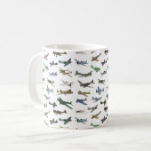 Verschiedene WW2-Flugzeuge Kaffeetasse (Vorderseite Links)