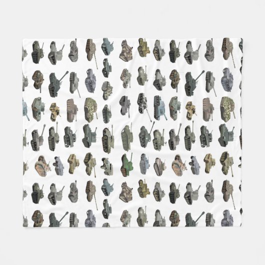 Verschiedene WW2-Tanks Fleecedecke (Vorderseite (Horizontal))