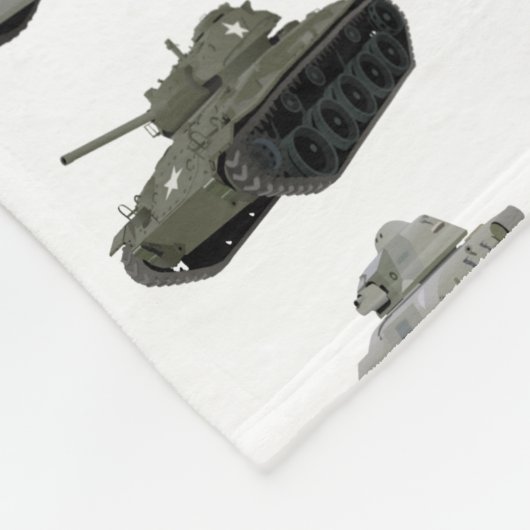 Verschiedene WW2-Tanks Fleecedecke (Ecke)