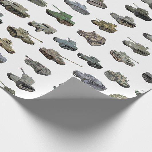 Verschiedene WW2-Tanks Geschenkpapier (Ecke)