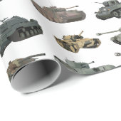 Verschiedene WW2-Tanks Geschenkpapier (Rolleneckpunkt)