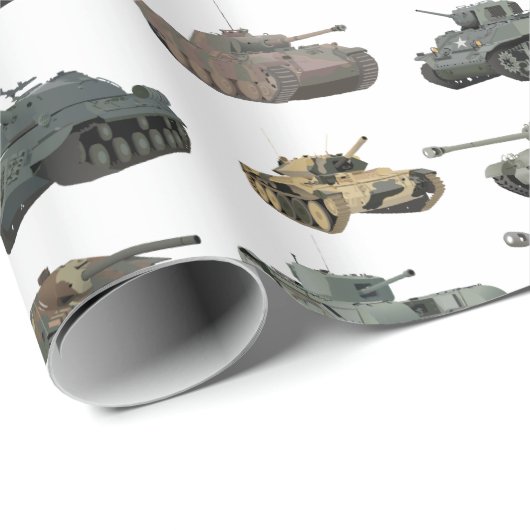 Verschiedene WW2-Tanks Geschenkpapier (Rolleneckpunkt)