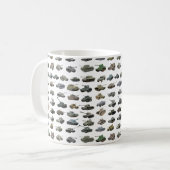 Verschiedene WW2-Tanks Kaffeetasse (Vorderseite Links)