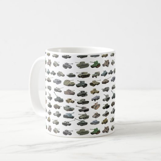 Verschiedene WW2-Tanks Kaffeetasse (Vorderseite Links)
