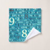 Verschiedene Zahlen in zufälliger Reihenfolge Badhandtuch Set (Waschlappen)
